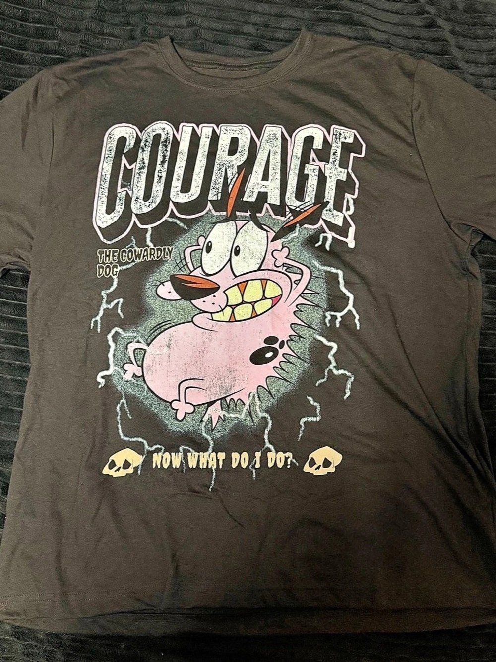 Cartoon Network Courage the Cowardly Dog Now What Do I Do Graphic T-Shirt